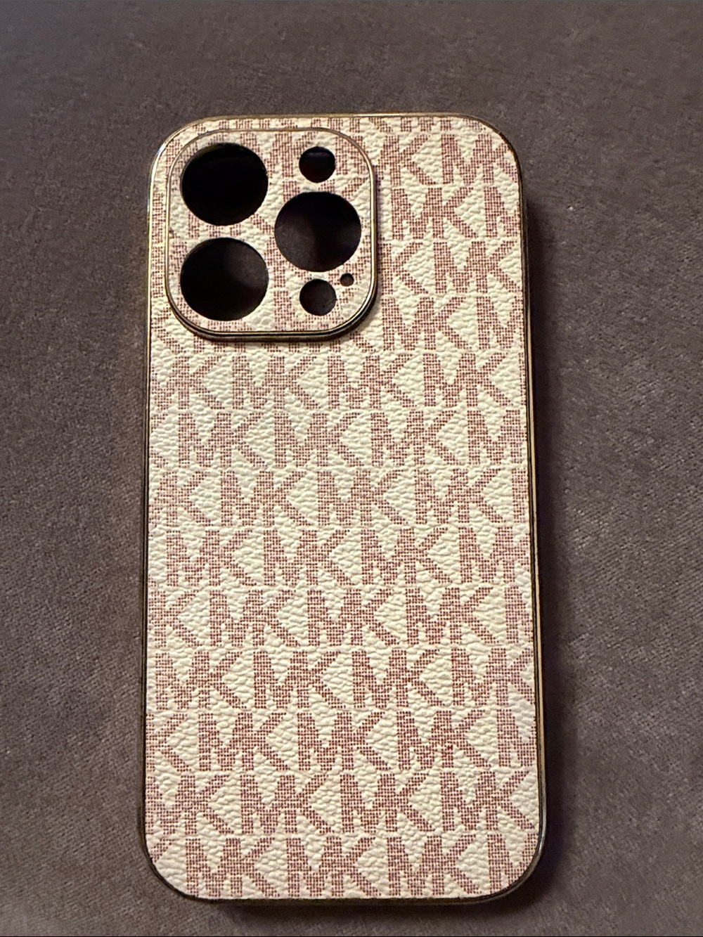 MK  Pink and Beige Signature MK Monogram Phone Case